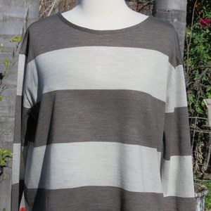 23 Vingt Trois Arrondissements Striped Brown Fine Wool Top Sz 32 US Sz XS